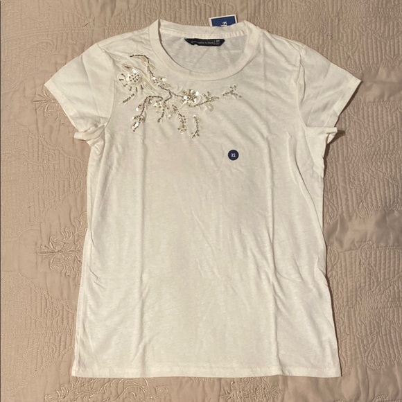 Embellished White Tee - Picture 1 of 8